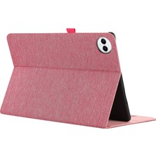 Xinghai Digital1 Huawei Matepad Pro 12.2(2024)DERI Kılıf Kart Tutucu Kumaş Doku Tablet Standı Kapak-Pembe (Yurt Dışından)