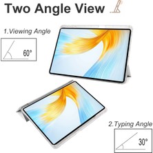 Xinghai Digital1 Honor Magicpad 13 Için Pu Deri Şeffaf Tpu Tablet Kılıfı Üç Katlı Standı Tablet Kapak ile Kalem Tutucu-Gri (Yurt Dışından)