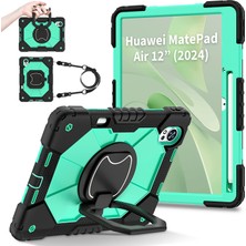 Xinghai Digital1 Huawei Matepad AIR(2024) Kılıf Silikon+Pc Kickstand Tablet Kılıfı-Siyah/nane Yeşili (Yurt Dışından)