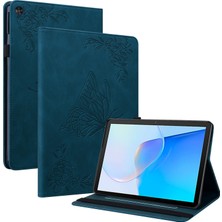 Xinghai Digital1 Huawei Matepad Se 10.4 Inç Kapak Çevirin, Çiçek Baskılı Pu Deri Kart Tutucu Kalem Tutucu ile Tablet Kılıfı Standı-Koyu Mavi (Yurt Dışından)