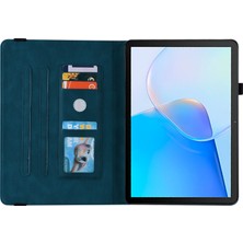 Xinghai Digital1 Huawei Matepad Se 10.4 Inç Kapak Çevirin, Çiçek Baskılı Pu Deri Kart Tutucu Kalem Tutucu ile Tablet Kılıfı Standı-Koyu Mavi (Yurt Dışından)