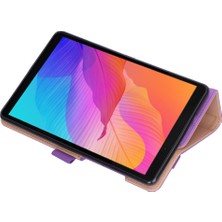 Xinghai Digital1 WY-2099 Huawei Matepad T8 Elastik Bantlı ve El Askılı Deri Tablet Kılıfı-Mor (Yurt Dışından)