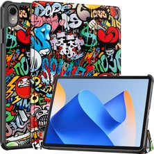 Xinghai Digital1 Huawei Matepad 11 (2023) Için Üç Katlı Stand Tablet Kılıfı Otomatik Uyandırma/uyku-Graffiti ile Pu Deri Desenli Kapak (Yurt Dışından)