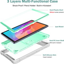 Xinghai Digital1 Huawei Matepad T 10S 10.1 Inç/t 10 9.7 Inç Darbeye Dayanıklı Tablet Kabuk Kickstand Silikon + Pc Toz Geçirmez Kapak Kılıf-Gri + Nane Yeşil (Yurt Dışından)