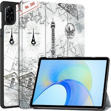 Xinghai Digital1 Honor Pad X8 Pro Üç Katlı Stand Akıllı Tablet Kılıfı Desen Baskı Pu Deri Kapak-Vintage Tower (Yurt Dışından)