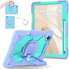 Xinghai Digital1 Huawei Matepad AIR(2024) Için Kılıf Silikon+Pc Kickstand Tablet Kapağı-Açık Mor/nane Yeşili (Yurt Dışından)