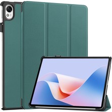 Xinghai Digital1 Huawei Matepad 11.5 S Kılıf Otomatik Uyandırma/uyku Üç Katlı Stand Deri Tablet Kapağı-Siyahımsı Yeşil (Yurt Dışından)