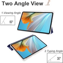 Xinghai Digital1 Honor Pad 8 Için Üç Katlı Standı Tablet Kılıfı ile Kalem Tutucu Pu Deri Şeffaf Tpu Arka Kapak, Otomatik Uyandırma/uyku-Koyu Mavi (Yurt Dışından)