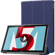 Xinghai Digital1 Huawei Mediapad M5 10/m5 10(Pro)-Koyu Mavi Için Standlı Stabil Üç Katlı Stand Deri Kılıf Kabuk (Yurt Dışından)