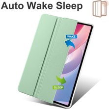 Xinghai Digital1 Onur Pad X8 Pro/pad X9 Üç Katlı Standı Tablet Kılıfı Kalem Yuvası Pu Deri Şeffaf Tpu Arka Kapak-Matcha Yeşil (Yurt Dışından)