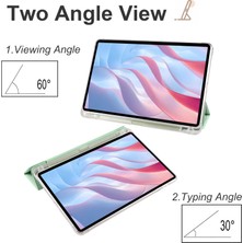 Xinghai Digital1 Onur Pad X8 Pro/pad X9 Üç Katlı Standı Tablet Kılıfı Kalem Yuvası Pu Deri Şeffaf Tpu Arka Kapak-Matcha Yeşil (Yurt Dışından)