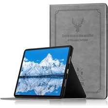 Xinghai Digital1 Huawei Qingyun C7 Için Geyik Desenli Tablet Kılıf Pu Deri + Tpu Yumuşak Kavrama Darbeye Dayanıklı Stand Kapağı-Gri (Yurt Dışından)