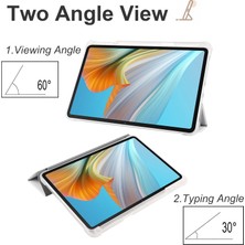 Xinghai Digital1 Honor Pad 8 Için Üç Katlı Stand Tablet Kılıfı Kalem Tutuculu Pu Deri Şeffaf Tpu Arka Kapak, Otomatik Uyandırma/uyku-Gri (Yurt Dışından)