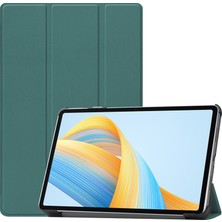 Xinghai Digital1 Honor Pad V8 Için Üç Katlı Stand Tablet Kılıfı Otomatik Uyku/uyandırma-Siyahımsı Yeşil ile Pu Deri Tam Koruyucu Kapak (Yurt Dışından)