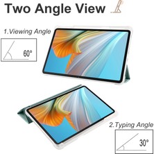 Xinghai Digital1 Honor Pad 8 Için Üç Katlı Standı Tablet Kılıfı ile Kalem Tutucu Pu Deri Şeffaf Tpu Arka Kapak, Otomatik Uyandırma/uyku-Gece Yarısı Yeşil (Yurt Dışından)