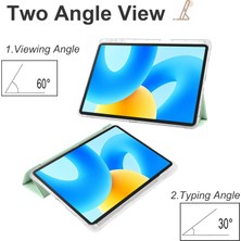 Xinghai Digital1 Huawei Matepad 11.5 Için Akıllı Üç Katlı Stand Kılıf Pu Deri Şeffaf Tpu Arka Tablet Kapak ile Kalem Tutucu-Matcha Yeşil (Yurt Dışından)