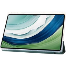 Xinghai Digital1 Huawei Matepad Pro 13.2 Tablet Kılıfı Darbeye Dayanıklı Tpu+Akrilik+Pu Üç Katlı Stand Kapağı-Siyahımsı Yeşil (Yurt Dışından)