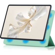 Xinghai Digital1 Honor Pad 9 Pro Tablet Kılıfı Için Manyetik Üç Katlı Stand Pu Deri + Tpu Kapak-Yeşil (Yurt Dışından)