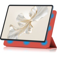 Xinghai Digital1 Honor Pad 9 Pro Tablet Kılıfı Için Manyetik Üç Katlı Stand Pu Deri + Tpu Kapak-Kırmızı (Yurt Dışından)