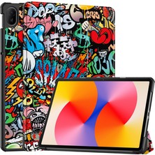 Xinghai Digital1 Huawei Matepad Se 11 Standlı Kılıf Desen Baskı Deri Tablet Kapak-Grafiti (Yurt Dışından)