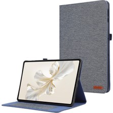 Xinghai Digital1 Honor Pad 9 Için Deri Kılıf Kumaş Doku Tablet Kapak Standı Kart Tutuculu-Mavi (Yurt Dışından)