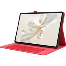 Xinghai Digital1 Honor Pad 9 Için Deri Kılıf Kumaş Doku Tablet Kapak Standı Kart Tutuculu-Kırmızı (Yurt Dışından)