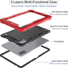 Xinghai Digital1 Honor Pad X9 Koruyucu Kılıf Kickstand Darbeye Dayanıklı Silikon + Pc Tablet Kapağı-Kırmızı + Siyah (Yurt Dışından)