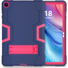 Xinghai Digital1 Huawei Matepad Se Için 10.4 Inç Robot Tarzı Kılıf Silikon + Pc Renk Kontrast Kickstand Tablet Kapağı-Lacivert/gül Kırmızı (Yurt Dışından)