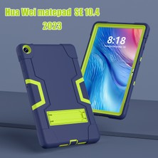 Xinghai Digital1 Huawei Matepad Se Için 10.4 Inç Robot Tarzı Kılıf Silikon + Pc Renk Kontrast Kickstand Tablet Kapağı-Lacivert/sarı Yeşil (Yurt Dışından)