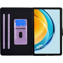 Xinghai Digital1 Huawei Matepad Se Için 10.4 Inç Darbeye Dayanıklı Kılıf Çizilmez Işıltılı Deri Kapak Tablet Kabuk-Mor (Yurt Dışından)