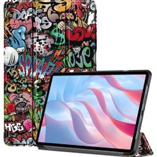 Xinghai Digital1 Pu Deri Tablet Kılıfı Onur Pad X9/pad X8 Pro, Desen Baskı Üç Katlı Stand Folio Koruyucu Kapak-Graffiti (Yurt Dışından)