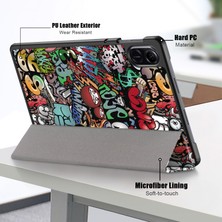 Xinghai Digital1 Pu Deri Tablet Kılıfı Onur Pad X9/pad X8 Pro, Desen Baskı Üç Katlı Stand Folio Koruyucu Kapak-Graffiti (Yurt Dışından)