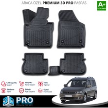 S-Dizayn Volkswagen Caddy 3D Pro Havuzlu Paspas 2010-2015 A+ Kalite