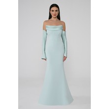 Alfa Beta Straplez Kollu Balık Kesim Uzun Abiye Elbise 2246613