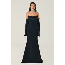 Alfa Beta Straplez Kollu Balık Kesim Uzun Abiye Elbise 2246613