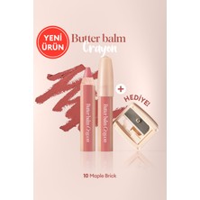 Kremsi, Kalem Şeklinde Renkli Dudak Balmı & Kalemtıraş CLIO Butter Balm Crayon 010 Maple Brick