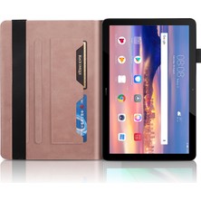 Zsykd Huawei Mediapad T5 10.1 Inç Pembe Altın Için Deri Kılıf (Yurt Dışından)