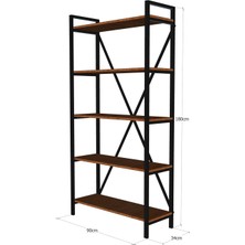 Evdesa 5 Raflı Kitaplık Dekor 180X90