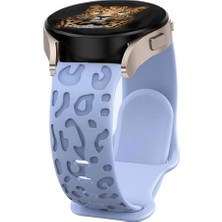 Alstrap Samsung Galaxy Watch 7 6 5 4 Uyumlu Leopar Desenli 20MM Silikon Kordon