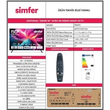 Simfer 50SFSW6M 50" 127 Ekran 4K Ultra HD Uydu Alıcılı LCD Tv