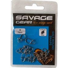 Savage Gear Salt Round Snaps Klips (15'li Paket)