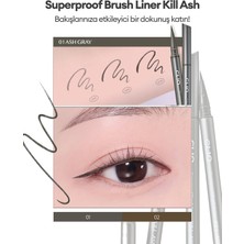 İnce, Mikrofiber Fırça Uçlu Kalem Eyeliner CLIO Superproof Brush Liner Kill Ash (001 Ash Gray)