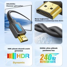 Coofbe Jasoz 1 Metre 8k 60HZ 4K 120HZ HDMI To HDMI Kablosu Görüntü Aktarım Kablosu 240hz Dinamik Hdr