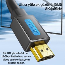 Coofbe Jasoz 1 Metre 8k 60HZ 4K 120HZ HDMI To HDMI Kablosu Görüntü Aktarım Kablosu 240hz Dinamik Hdr