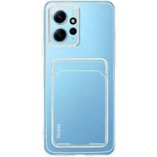 Smody Xiaomi Redmi Note 12 4g İle Uyumlu Kılıf Kartlıklı Şeffaf Silikon Kapak