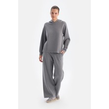 Gri Melanj Soft Tuşeli Pantolon