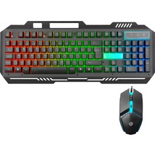 Gaman HKM-X86 Quin Gökkuşağı Aydınlatmalı USB Gaming Q Gaming Klavye Mouse Seti