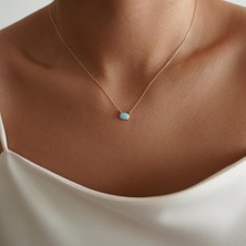 Altıntaş Minimal Opal Altın Kolye