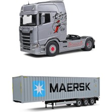 Solido 2023 Scania 580S + Maersk Container Trailer 80 cm - Ölçek : 1/24