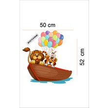 Bizerk Görsel Sevimli Hayvanlar Balon Çocuk Odası Kreş Anaokulu Duvar Yapışkanı Sticker